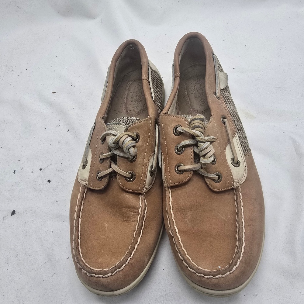 Sperry Billfish Boat Shoes Womens 8.5 Tan Leather STS95588 Preppy Nautical
